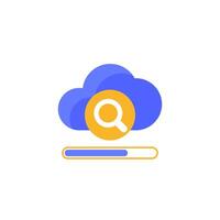 cloud search icon with a progress bar vector
