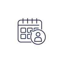 appointment line icon with a calendar vector
