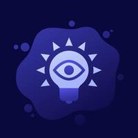 light bulb and eye icon, design vector