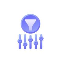 Data filtering settings icon, vector