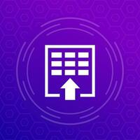 import icon with a spreadsheet, vector