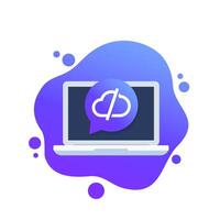 disconnect from server icon with a laptop vector