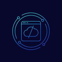 disconnect from a server icon, linear design vector