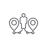two ways, choose a path line icon vector