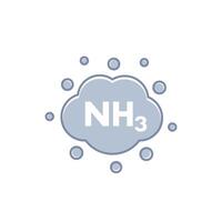 ammonia, NH3 gas icon with a cloud vector