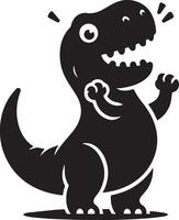 Cute Tyrannosaurus rex dinosaur silhouette with playful design vector