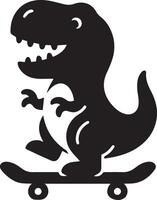 Cute Tyrannosaurus rex dinosaur silhouette with playful design vector