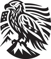 Eagle with American Flag for Patriotic and National Independence Day vector