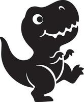 Cute Tyrannosaurus rex dinosaur silhouette with playful design vector