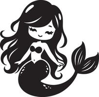 a Cute Mermaid Ideal for Fantasy and Ocean Themed Designs vector