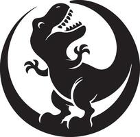Cute Tyrannosaurus rex dinosaur silhouette with playful design vector