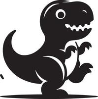 Cute Tyrannosaurus rex dinosaur silhouette with playful design vector