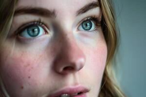 A closeup portrait with the subject making direct eye contact with the viewer fostering a sense of intimacy and trust. AI generate photo