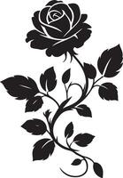 Elegant silhouette of a rose flower minimal line art vector