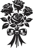 Elegant silhouette of a rose flower minimal line art vector