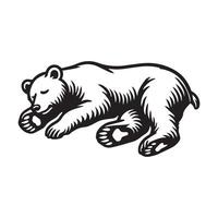 Bear Outline Clipart - A Bear Sleeping illustration in black and white vector