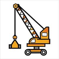Crane vehicle isolated illustration, Construction Clipart Graphic vector