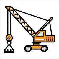 Crane vehicle isolated illustration, Construction Clipart Graphic vector