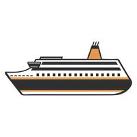 Cruise ship vehicle isolated illustration - transportation Clipart Graphic vector