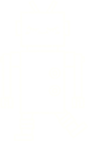 a robot drawing on a transparent background png