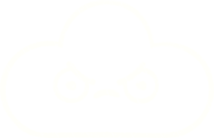 a drawing of a angry cloud with a white outline png