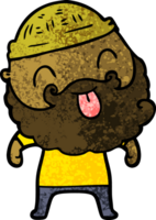 man with beard sticking out tongue drawing png