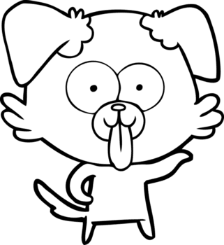 Karikatur Hund mit Zunge kleben aus Zeichnung png