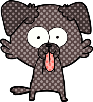 Karikatur Hund mit Zunge kleben aus Zeichnung png