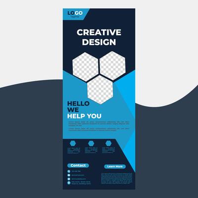 Premium Quality blue and black Business X Banner template design