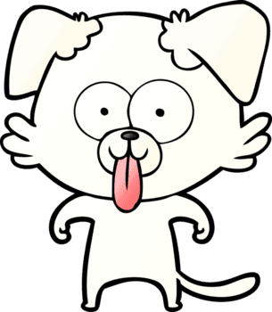 Karikatur Hund mit Zunge kleben aus Zeichnung png