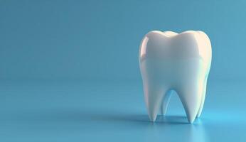 White Tooth Model on Blue Background photo