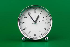 Stopping alarm clock, time concept and working with time and planning work with limited time photo