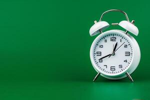 Stopping alarm clock, time concept and working with time and planning work with limited time photo