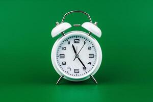 Stopping alarm clock, time concept and working with time and planning work with limited time photo