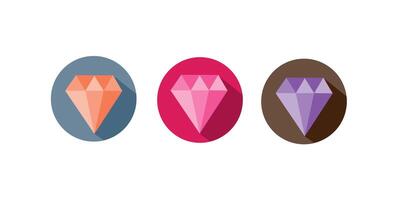 Diamond Flat Icon. Pixel Perfect. For Mobile with three color vector