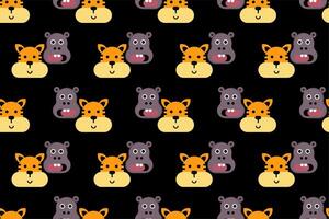 Cute animal wrapping paper seamless pattern background vector