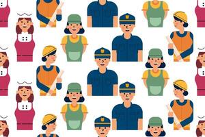People seamless pattern background illustration vector