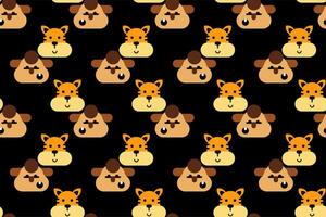 Cute animal wrapping paper seamless pattern background vector