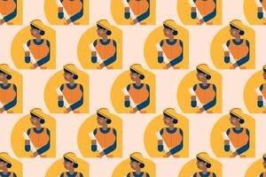 People seamless pattern background illustration vector