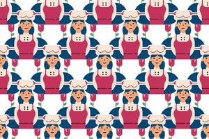 People seamless pattern background illustration vector