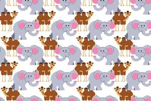 Cute animal wrapping paper seamless pattern background vector