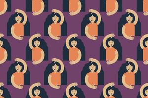 Sleeping women seamless pattern background illustration vector