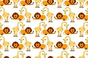 Cute animal wrapping paper seamless pattern background vector