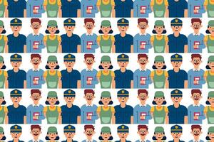 People seamless pattern background illustration vector