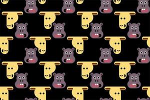 Cute animal wrapping paper seamless pattern background vector