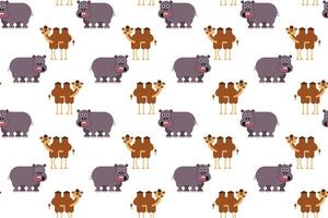 Cute animal wrapping paper seamless pattern background vector