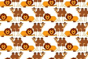 Cute animal wrapping paper seamless pattern background vector