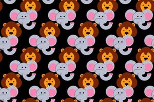 Cute animal wrapping paper seamless pattern background vector