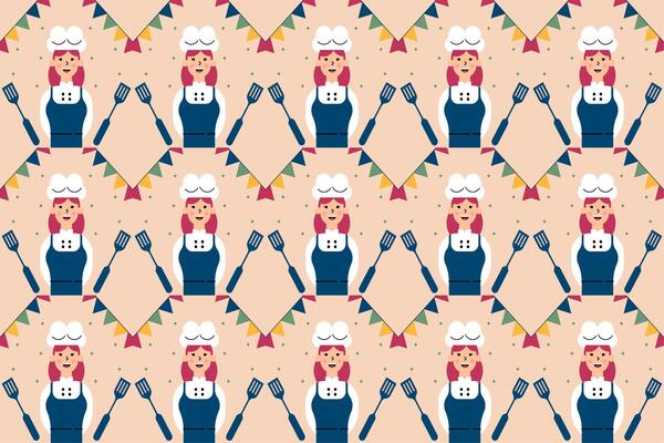 People seamless pattern background illustration