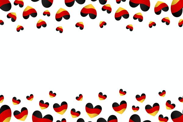 German flag background bunting confetti frame border with copy space.